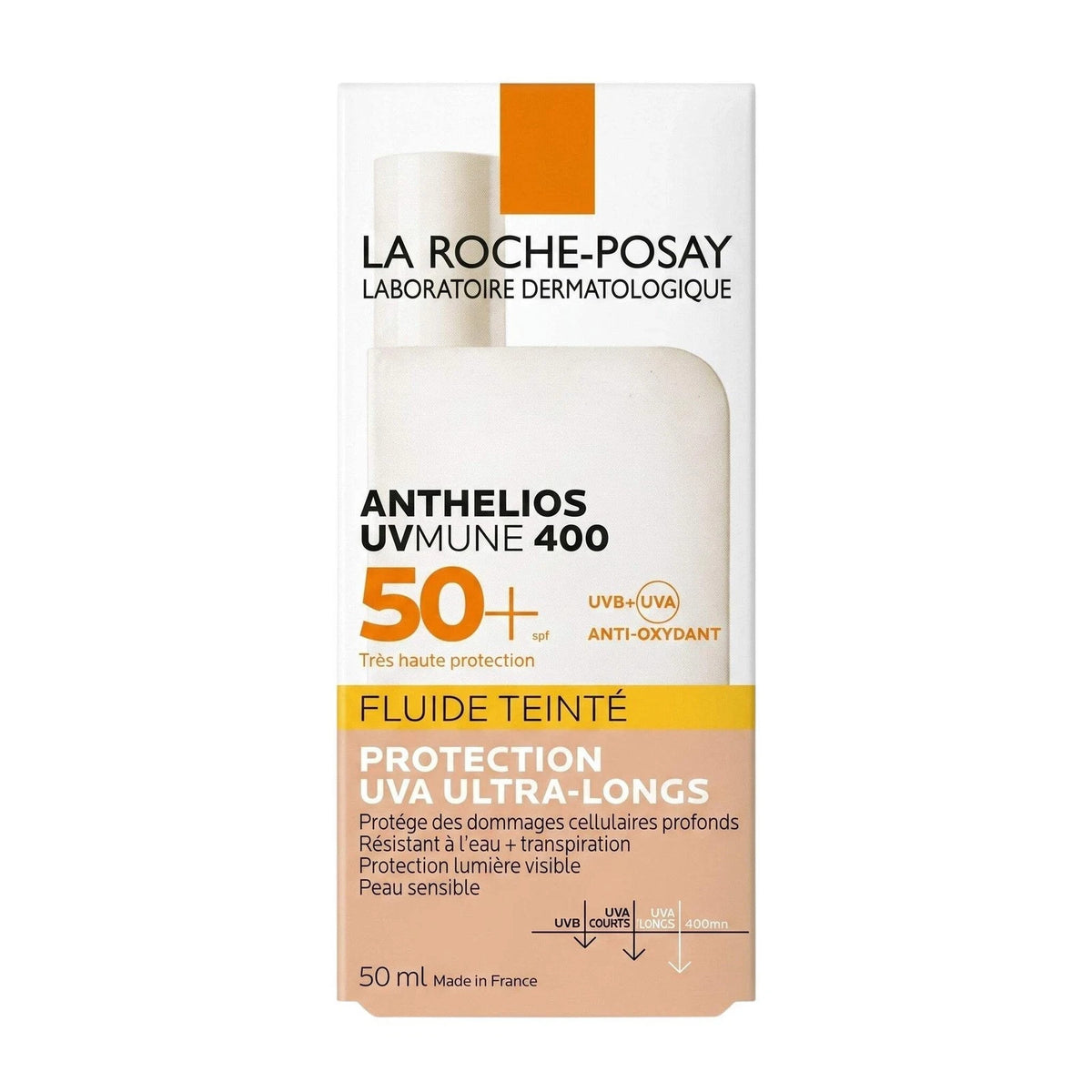 SPF50+ Tinted Sunscreen Fluid for Face - Broad Spectrum UVA & UVB Protection 50ml