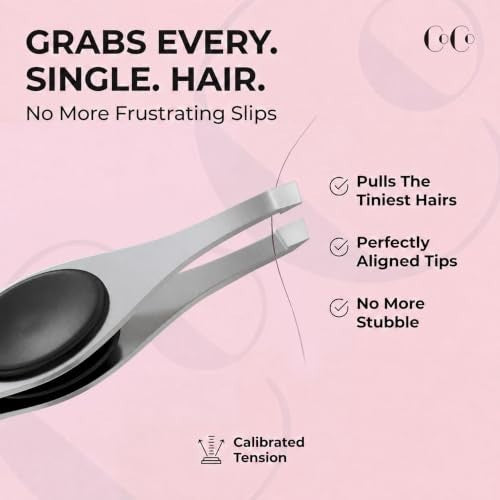 Stainless Steel Slant Tip Tweezers for Eyebrow and Facial Hair Removal