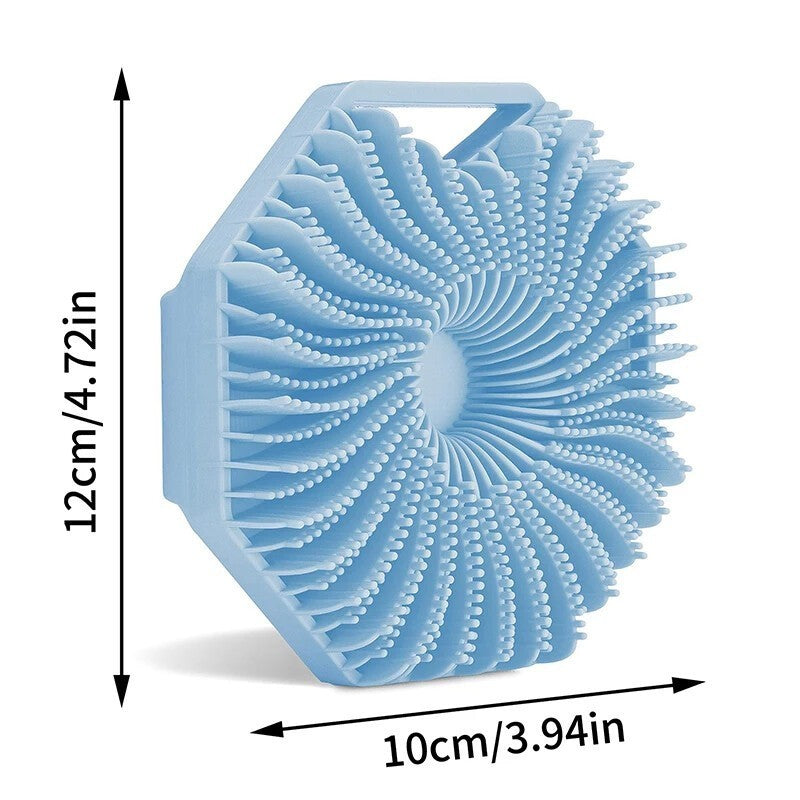 2-in-1 Silicone Body Shower Scrubber & Exfoliator Brush with Scalp Massager