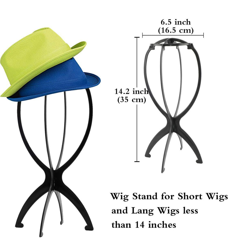 Portable Wig Stand Holder for 14.2 In Wigs - Collapsible & Travel-Friendly