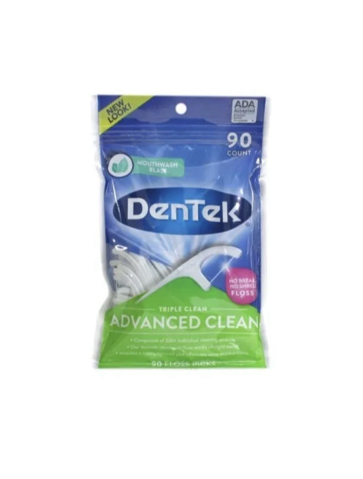 3 Pack Dental Floss Picks - Triple Clean, 90 Count Each