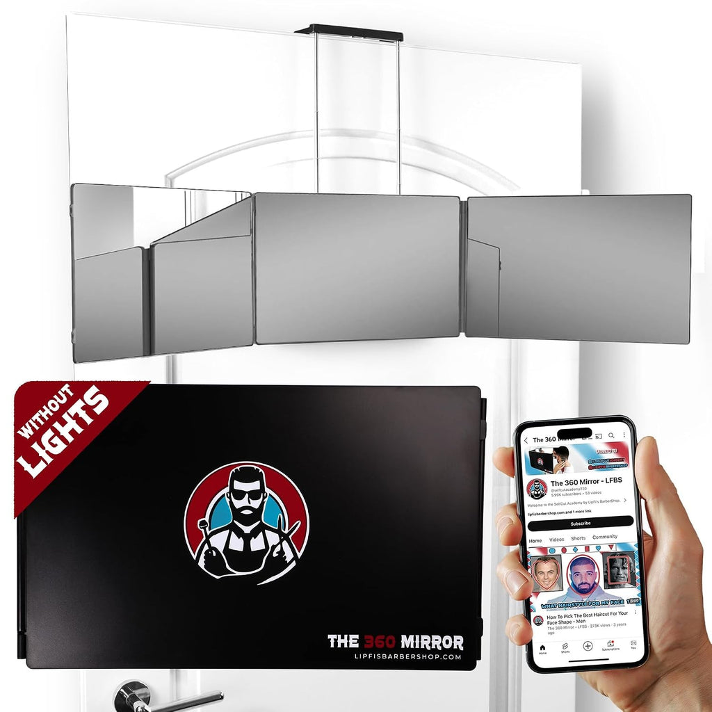 Self-Haircut Mirror 3-Way Trifold Barber Mirror for Precise Grooming