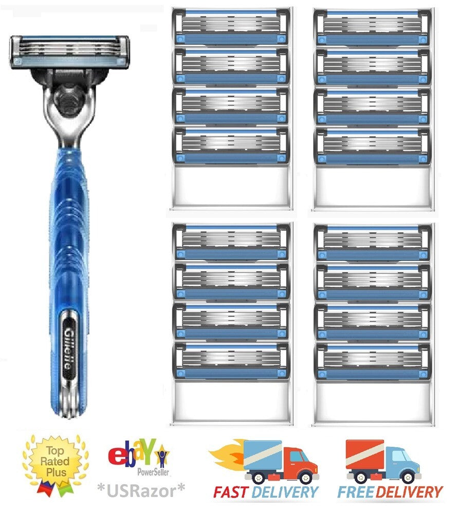 17 Pack Gillette Mach 3 Razor Blade Cartridges Refills for M3 Turbo & Sensitive Razors