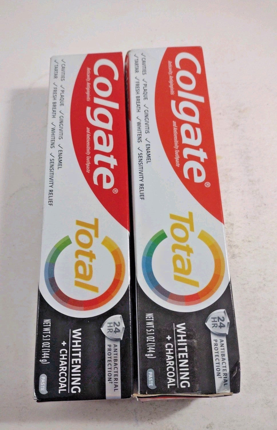 Colgate Total Whitening Charcoal Toothpaste 5.01 oz - 2 Pack, Exp 08/26