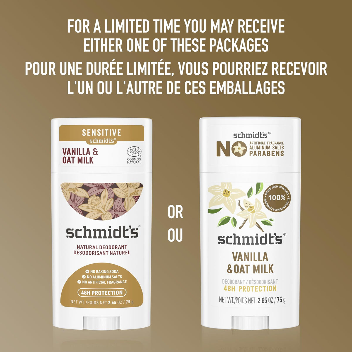 Natural Vanilla & Oat Milk Deodorant Stick - Vegan & Cruelty-Free, 2.65oz