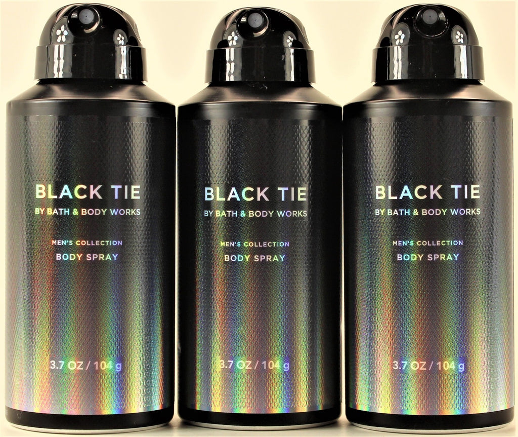 Bath & Body Works Black Tie Deodorizing Body Spray for Men 3.7oz - Pack of 3