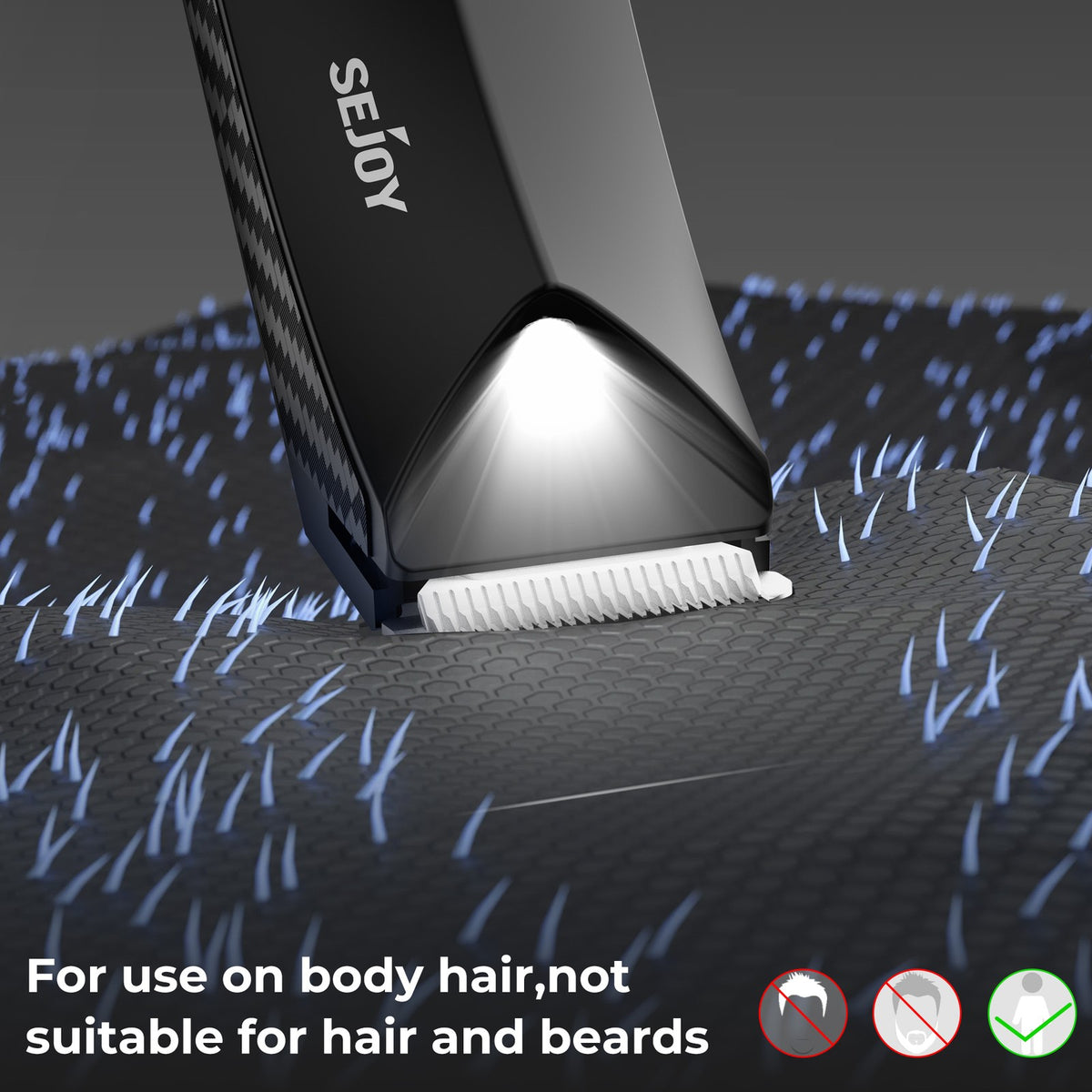 Cordless Electric Body Hair Trimmer for Men, Rechargeable Beard & Body Grooming Razor