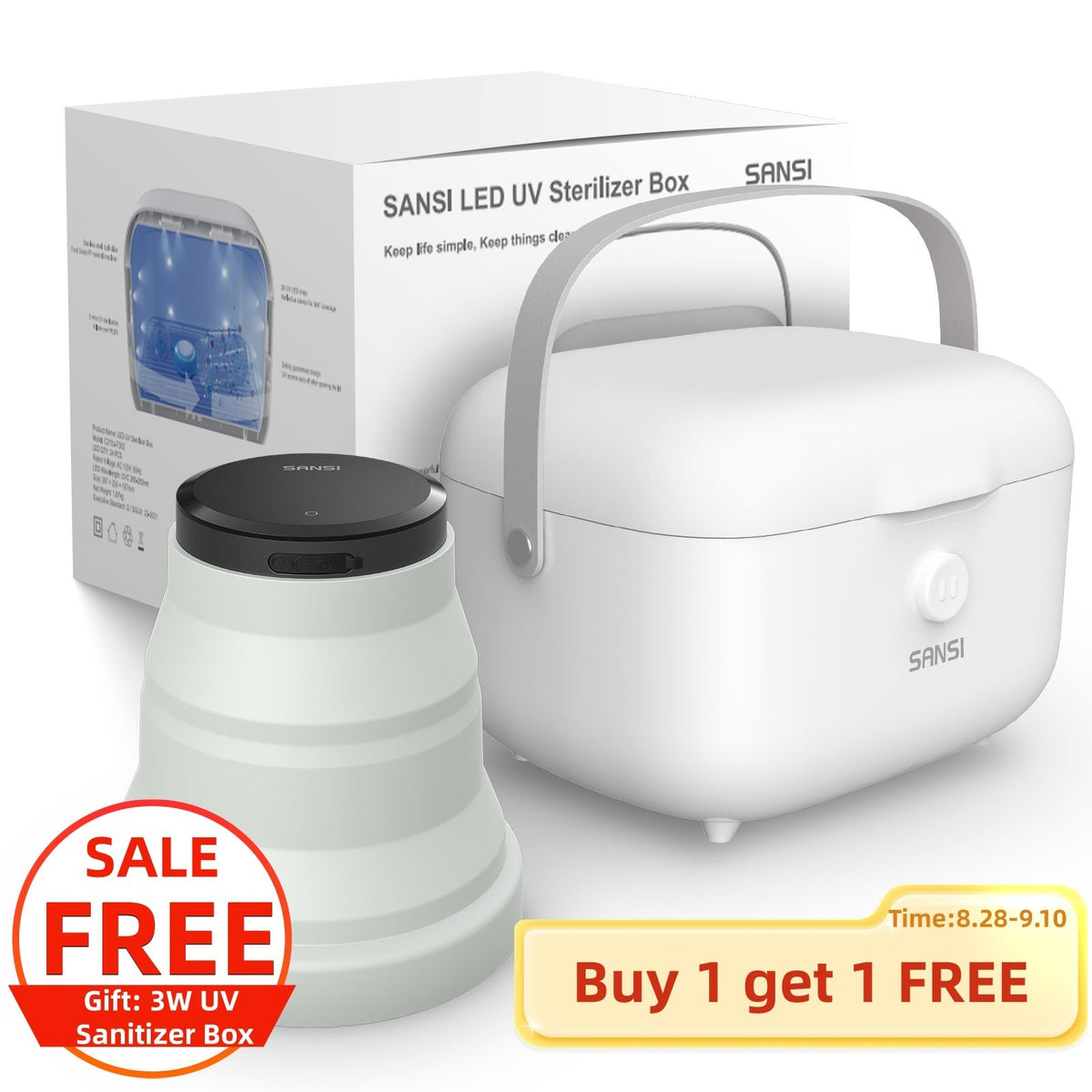 UV Light Sanitizer Box 15W UVC Disinfection Device for Baby and Family