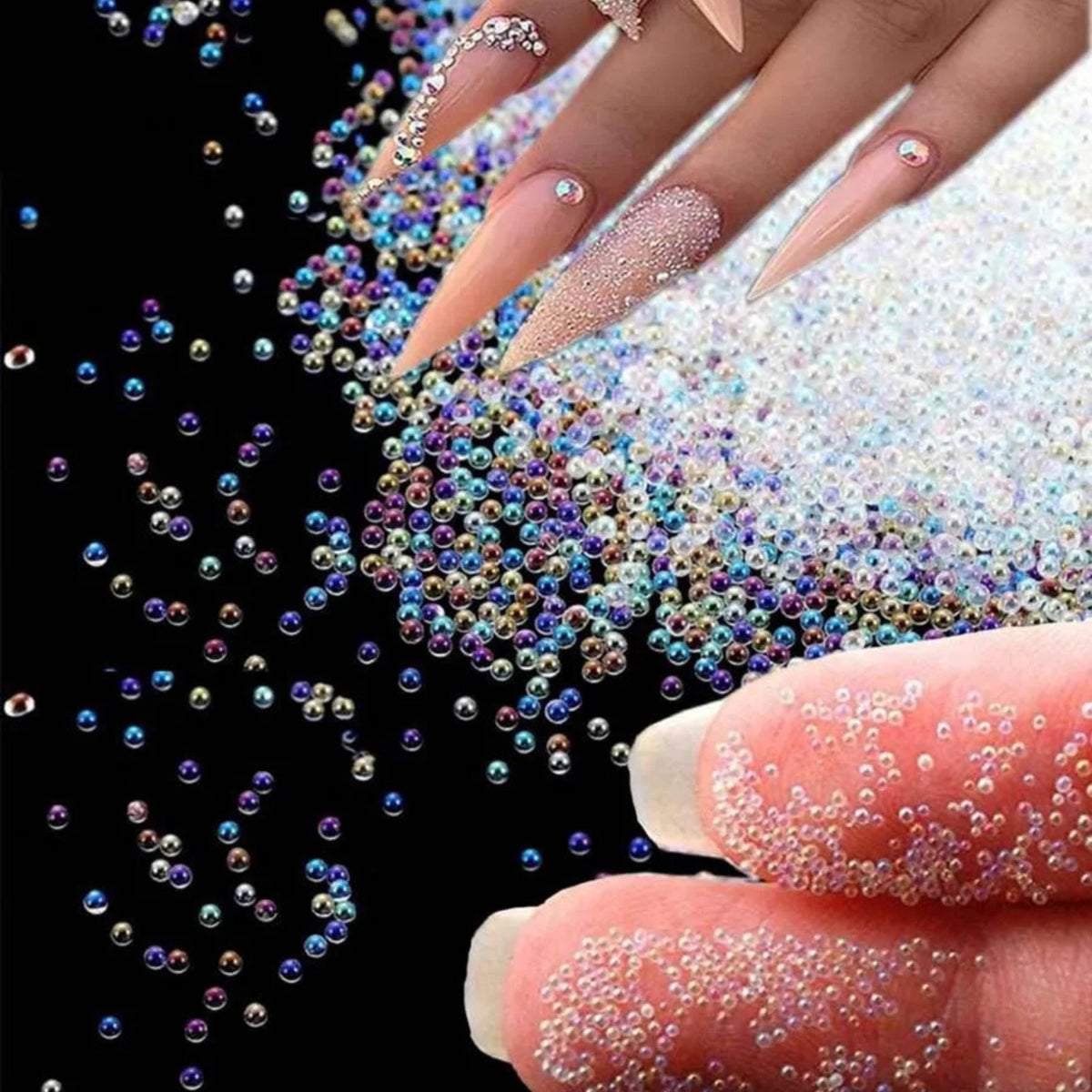 5000pcs Nail Caviar Beads for 3D Nail Art - Mini Nail Ball Charms, Multiple Colors