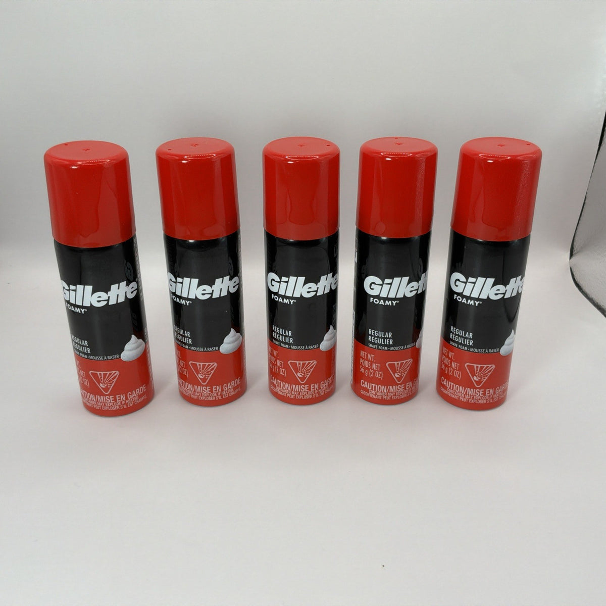 Gillette Men's Foamy Regular Shave Cream - 2oz, 5 Pack