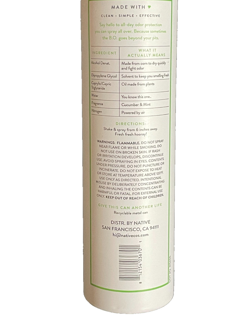 Native Cucumber & Mint Deodorant Set - 3.5 oz, 3 Piece Lot