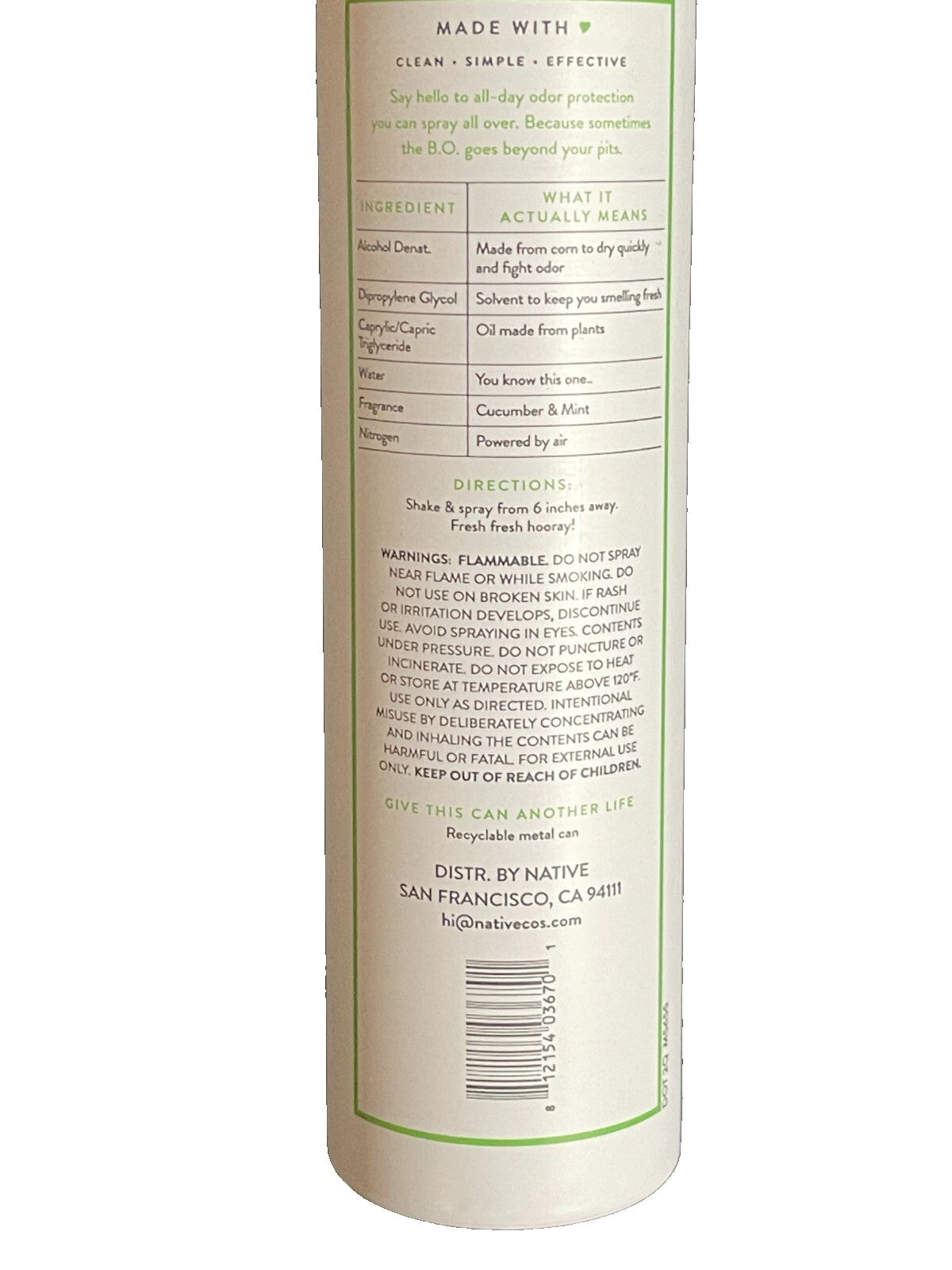 Native Cucumber & Mint Deodorant Set - 3.5 oz, 3 Piece Lot
