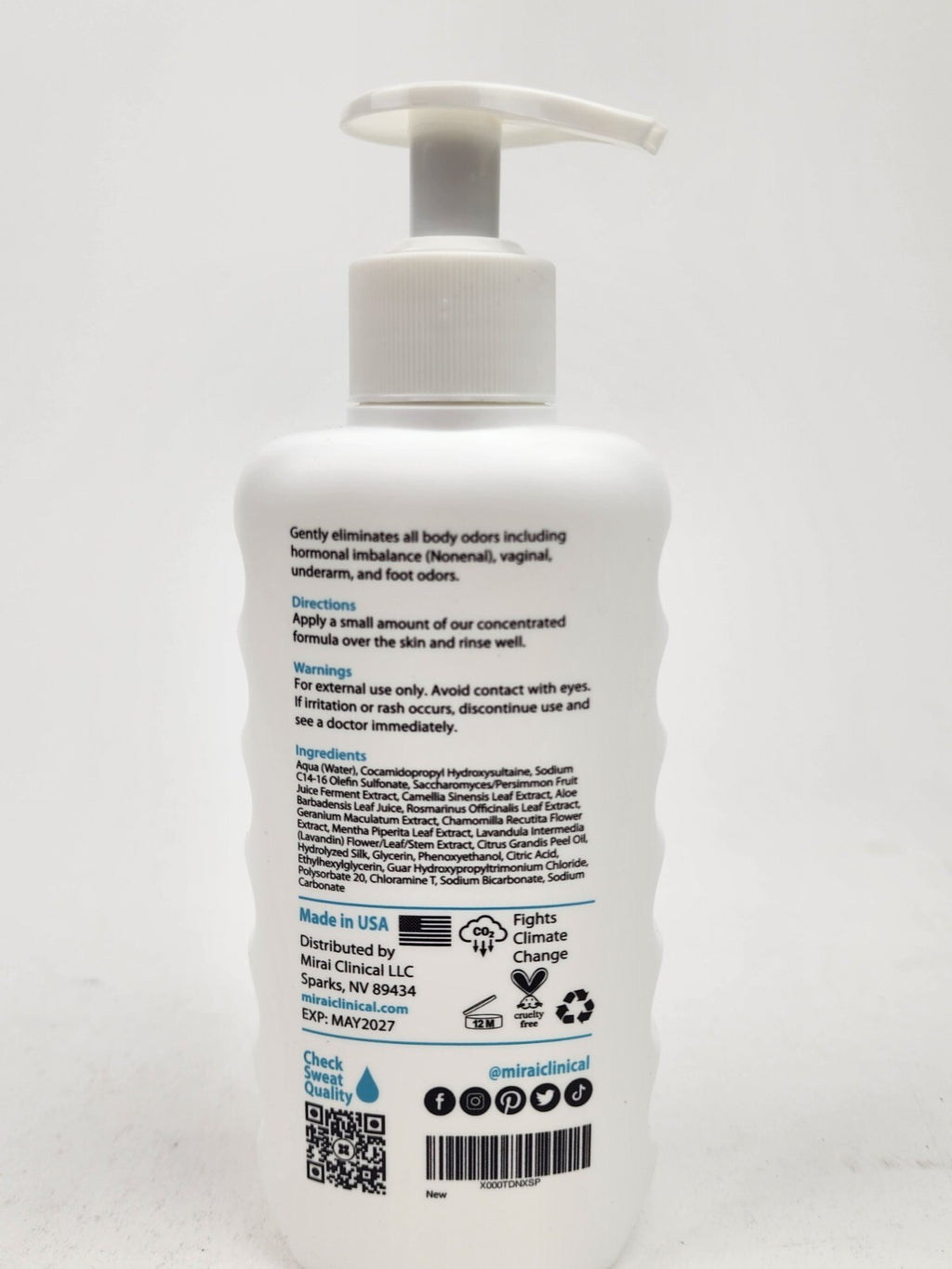 Mirai Clinical Body Wash for Strong Body Odor, Purifying 9.3oz