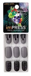 Press On Matte Black Nails - Medium Length Fake Manicure for Halloween & Daily Wear