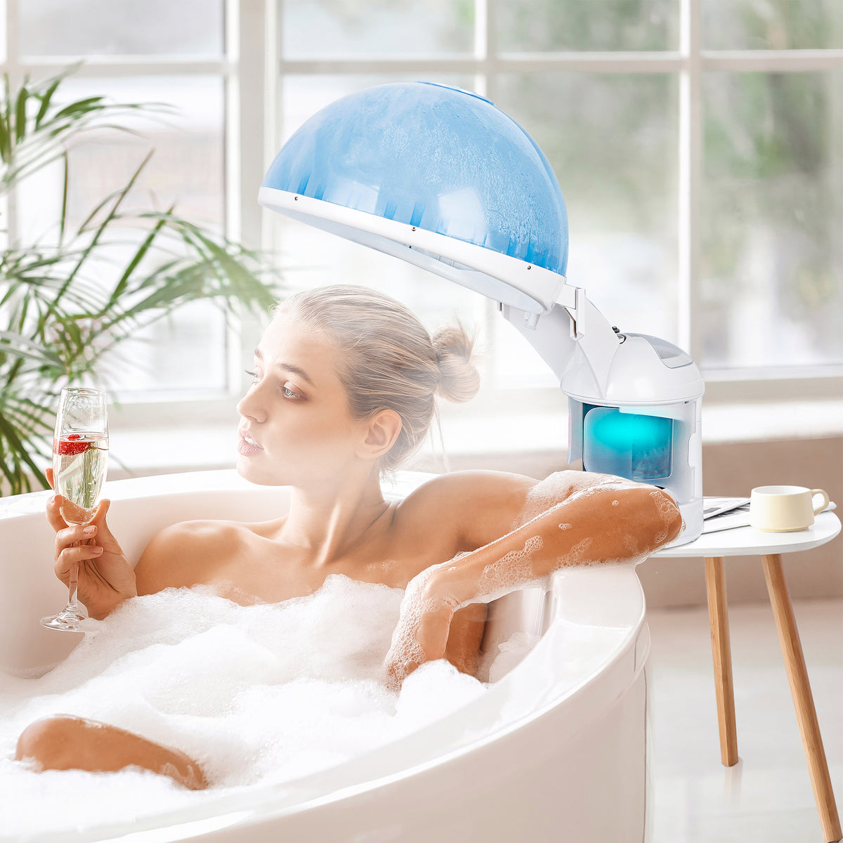 Mini 2-in-1 Facial and Hair Steamer - Desk Top Ozone Skin & Hair Care Machine