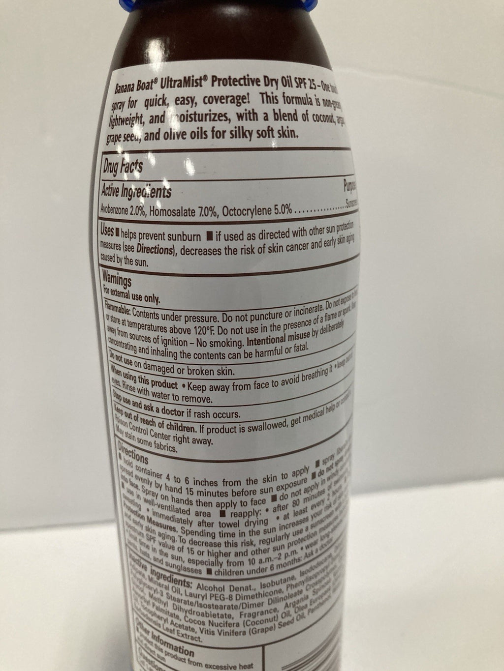 SPF 25 Dry Oil Sunscreen Spray with Coconut Oil - Water-Resistant, 6 Oz., 3 Pack