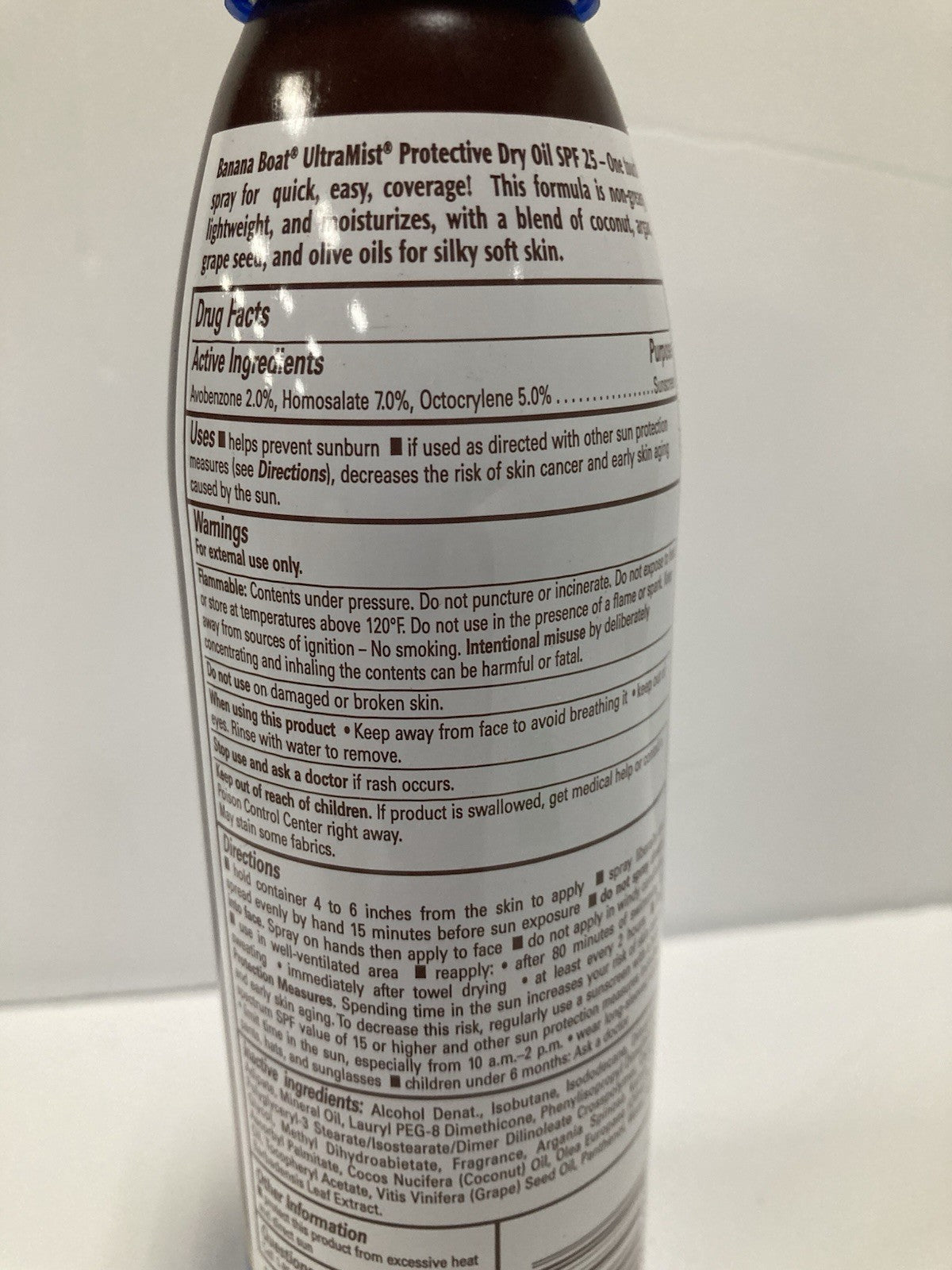 SPF 25 Dry Oil Sunscreen Spray with Coconut Oil - Water-Resistant, 6 Oz., 3 Pack