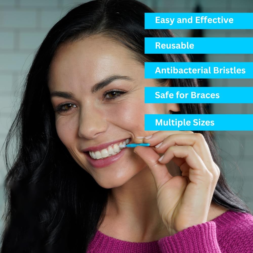 Interdental Brushes 40 Pack Large Gaps Tooth Cleaner Reusable Oral Care