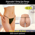 Disposable Women's T-String Thongs for Spray Tanning & Spa Treatments - 60 Pack