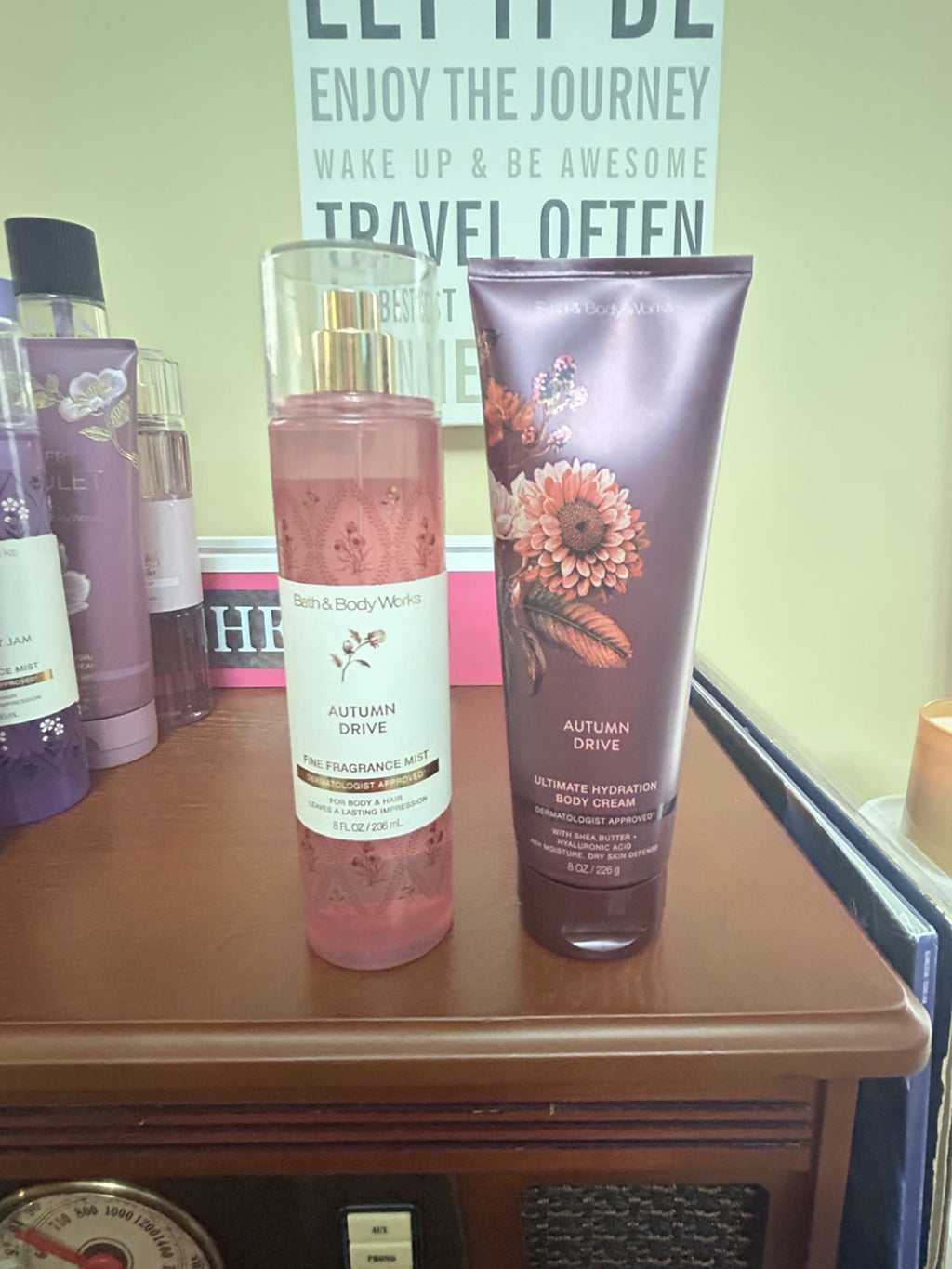 Bath & Body Works Autumn Drive Body Cream & Fragrance Mist Set - New