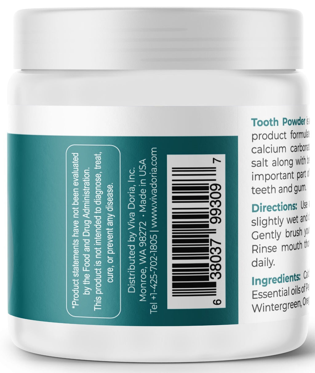 Natural Remineralizing Tooth Powder 10 oz - Oral Care for Healthy Teeth and Gums