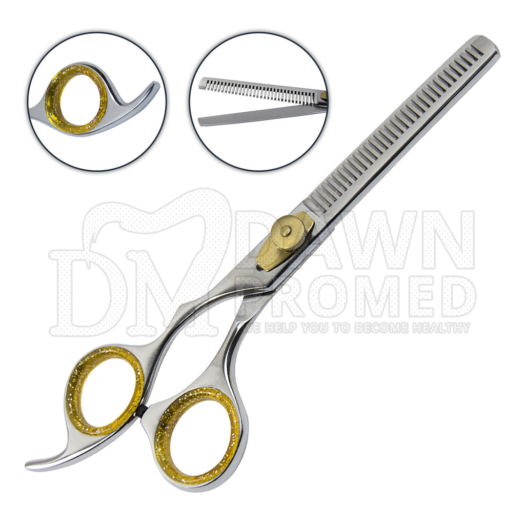 Professional Hair Thinning Scissors 6.5 Inch with Gold Tension Screw - German Steel