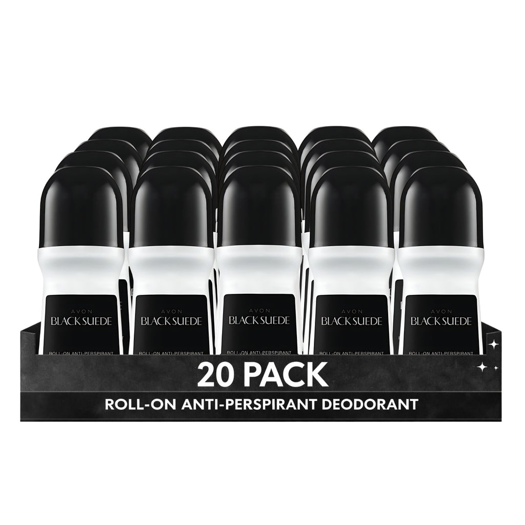 Avon Black Suede Roll-On Antiperspirant Deodorant 20 Pack - Long-Lasting Freshness