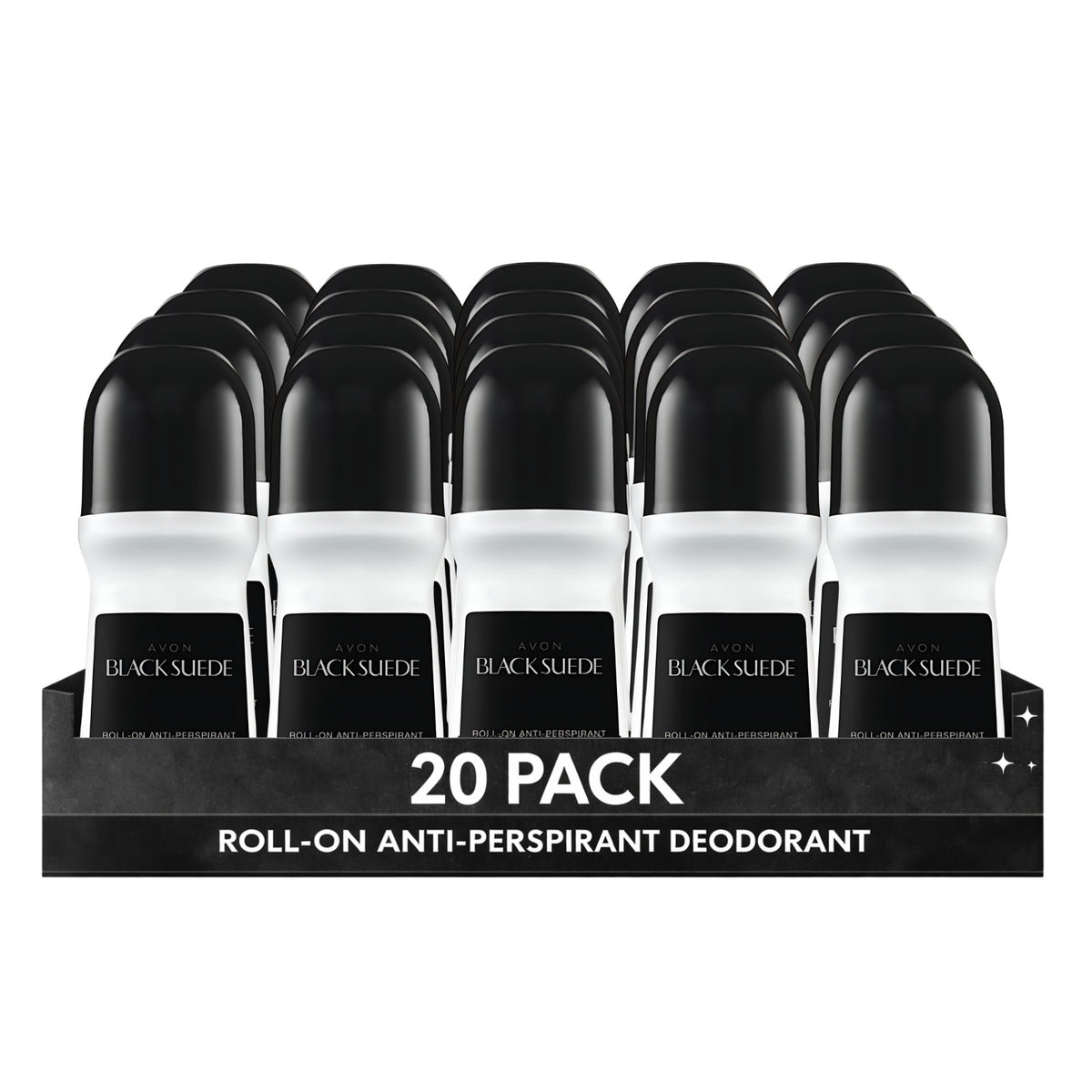 Avon Black Suede Roll-On Antiperspirant Deodorant 20 Pack - Long-Lasting Freshness