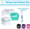 Denture Storage Box with Removable Basket & Tray Case - Multiple Colors