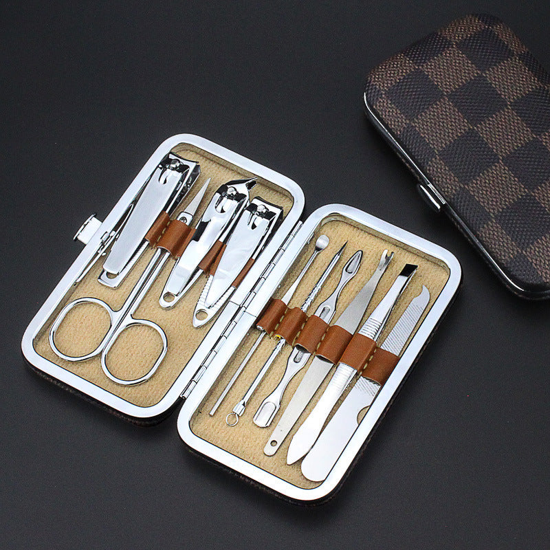 Manicure Pedicure Nail Care Set 10Pcs Travel Grooming Kit for Men & Women