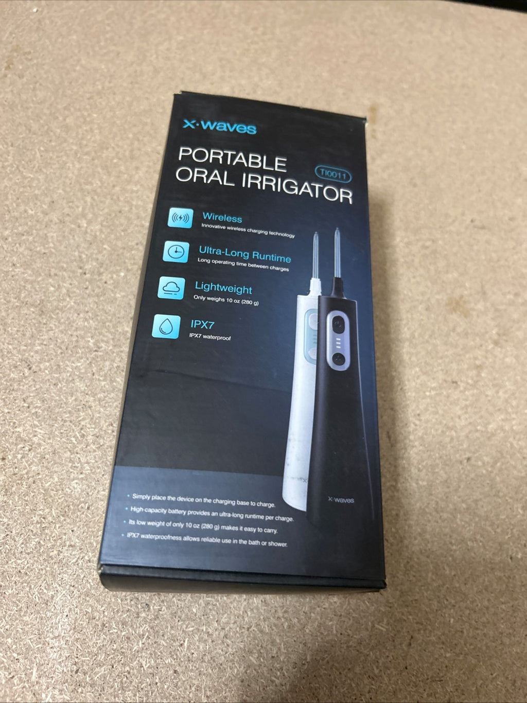 Portable Oral Irrigator Black 40-100 PSI - Rechargeable Water Flosser for Deep Cleaning