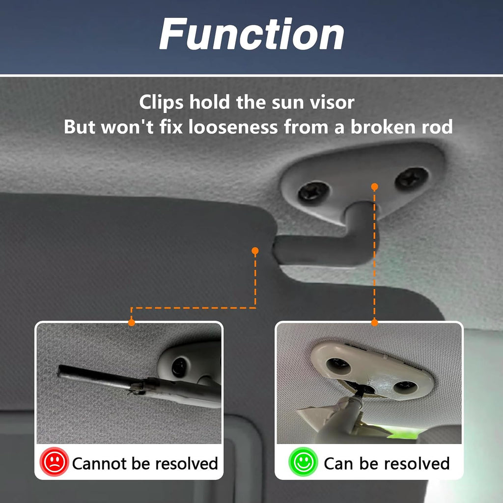 Sun Visor Mount Clip for Subaru Forester, Impreza, Crosstrek - Gray