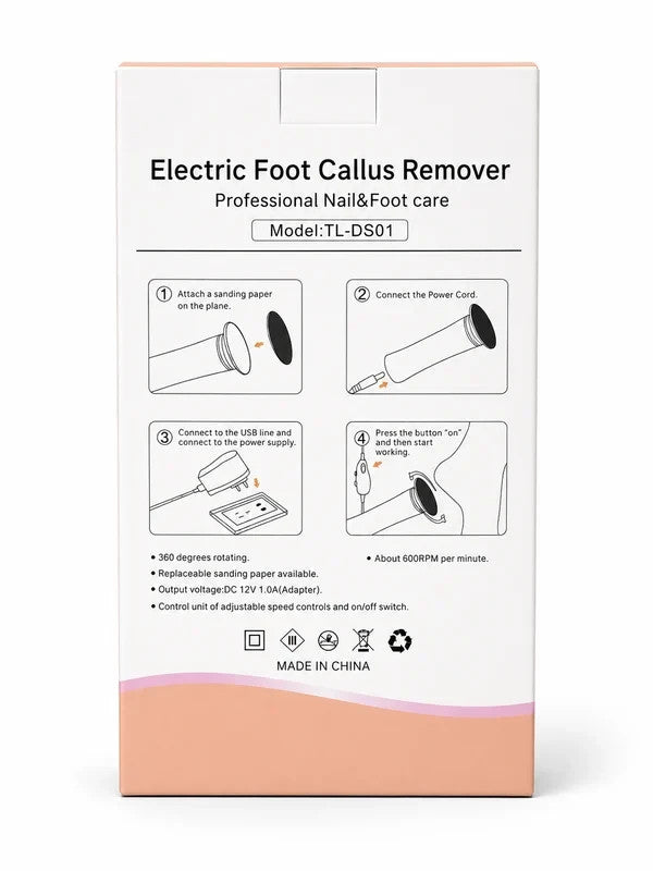Electric Foot Callus Remover 360° Rotating Sanding Head Personal Care