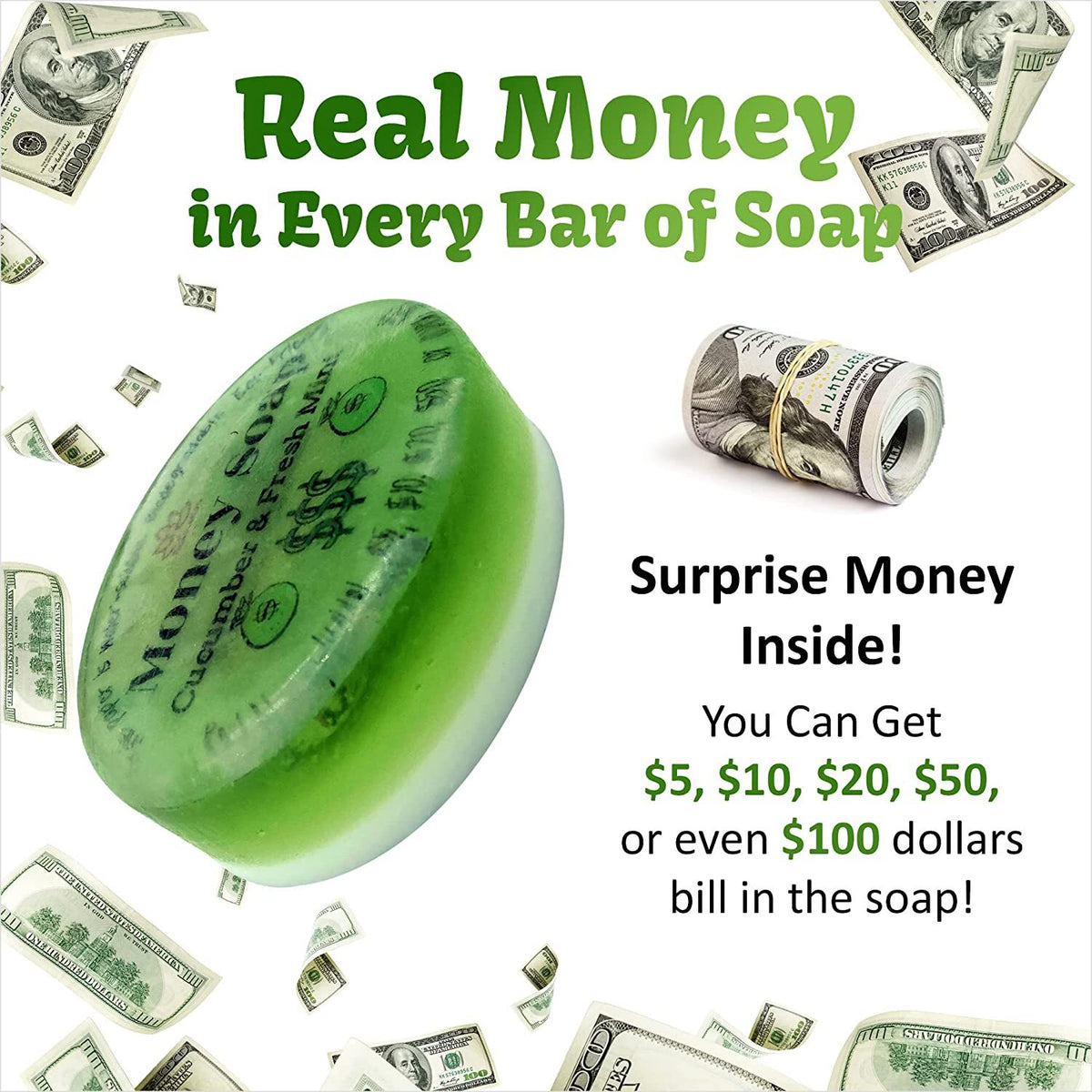 Cash Inside Soap Bar with Real Money - Gift for Holidays & Special Occasions