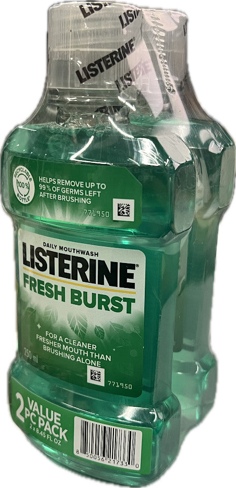 Fresh Burst Mouthwash 250ml - 2 Pack Daily Oral Care