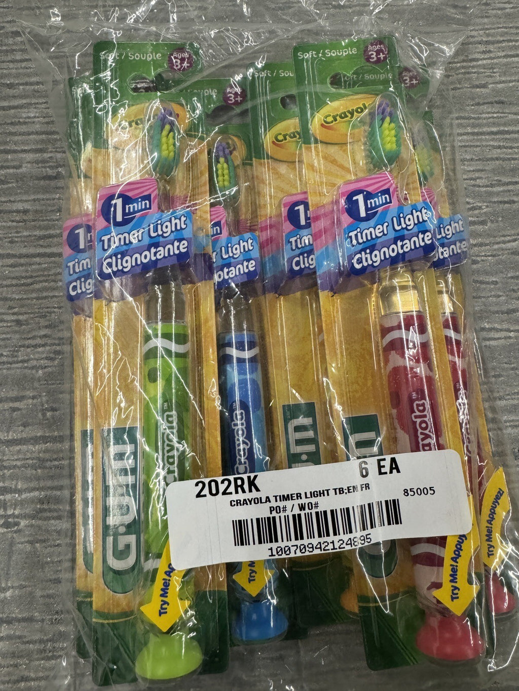 Kids' Light-Up 1-Minute Timer Toothbrushes - Pack of 6