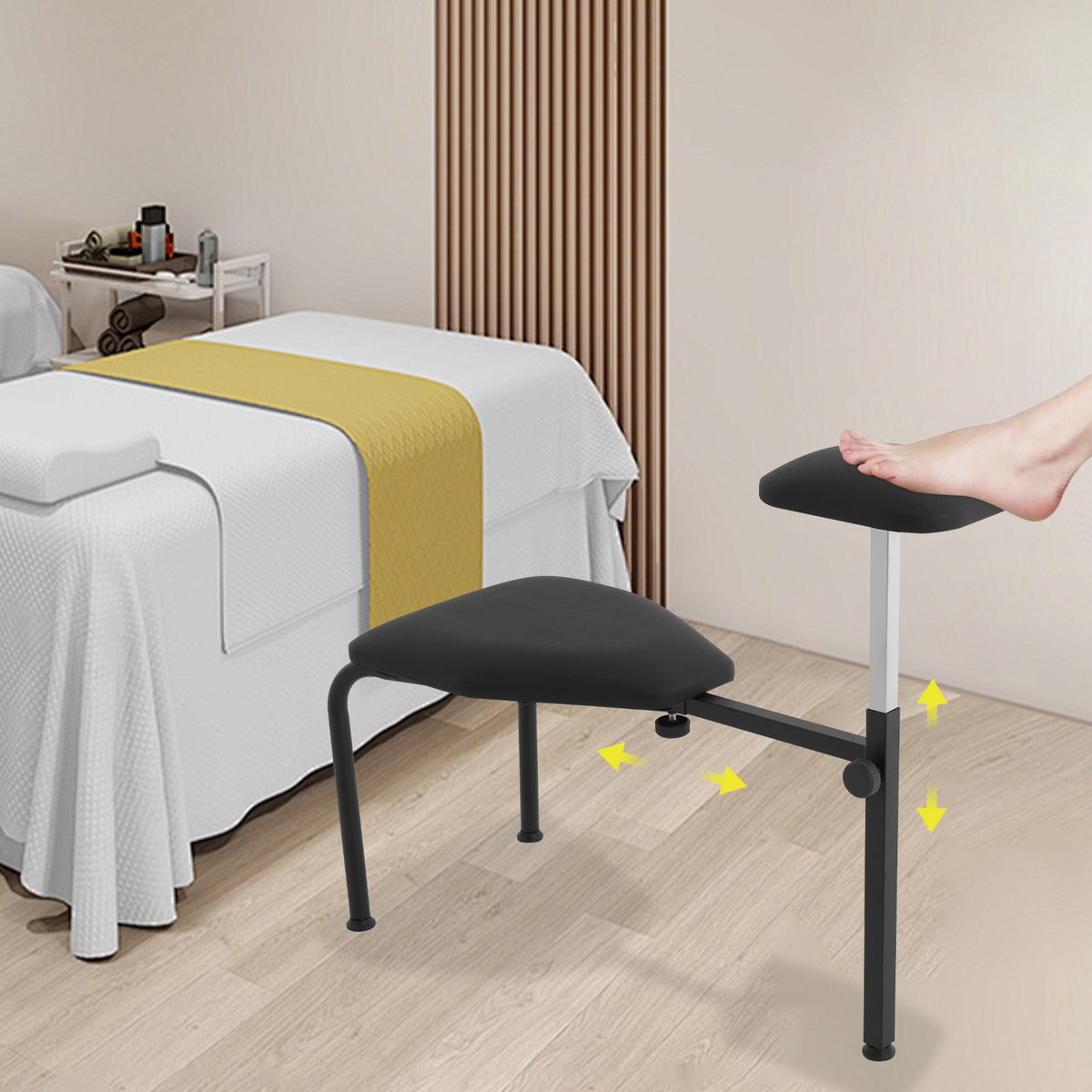 Adjustable Pedicure Stool with 3-Leg Support for Nail Salon Spa Home