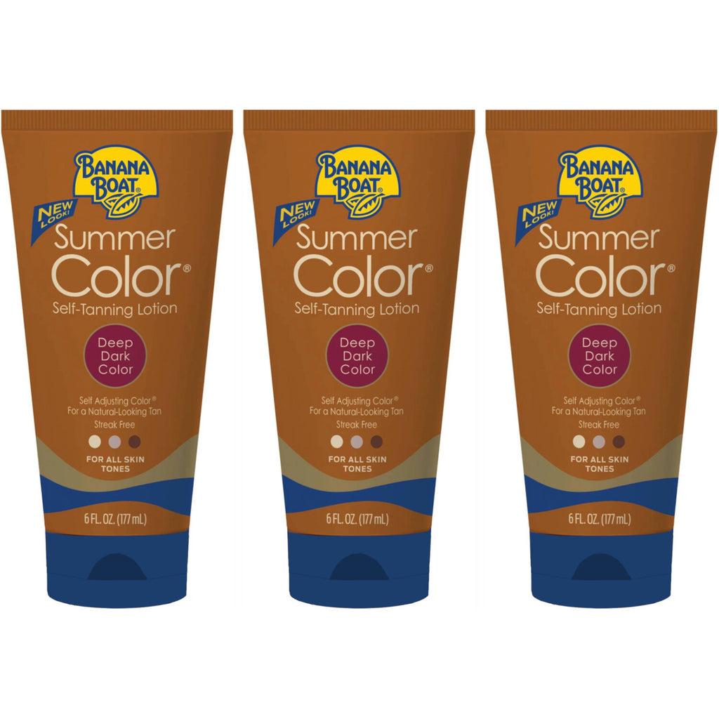 Self-Tanning Lotion Deep Dark Color 3 Pack - Oil-Free, Nourishing Aloe Vera & Vitamin E