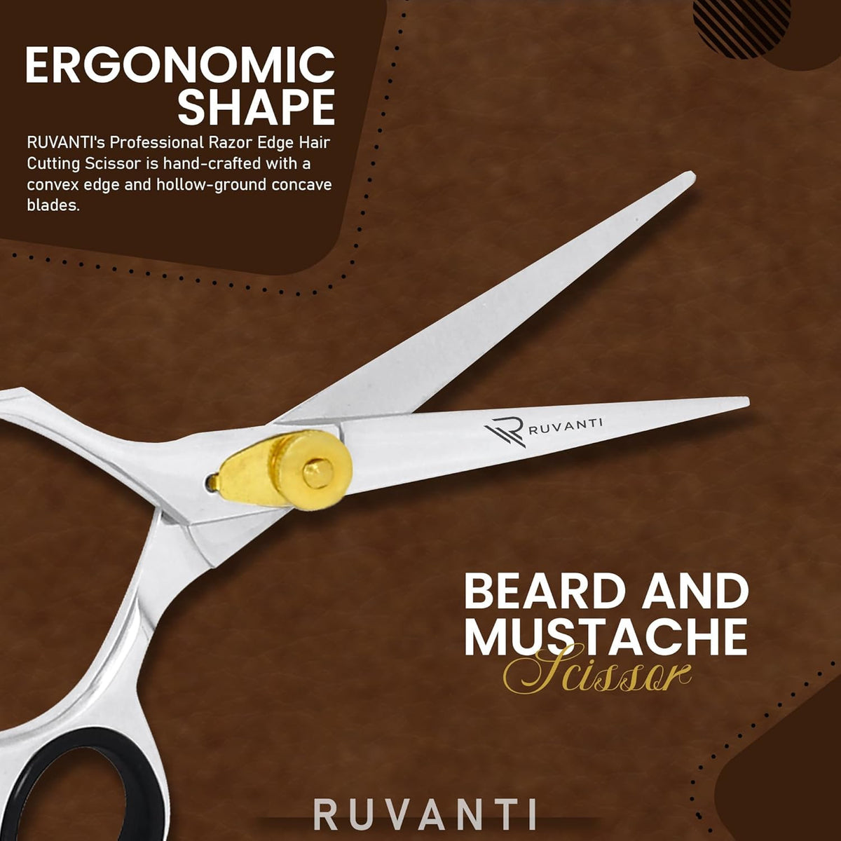 Professional Hair Cutting Scissors Stainless Steel Ergonomic Handle