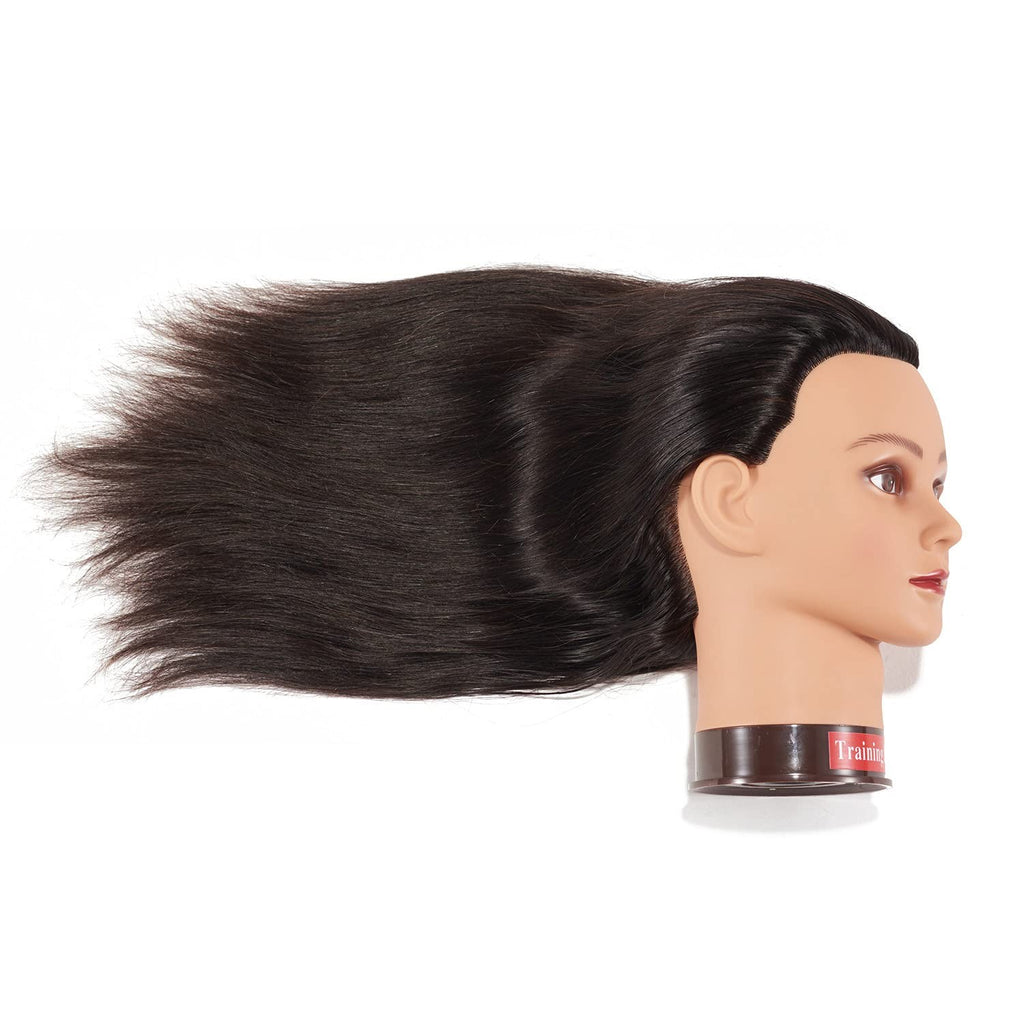 20-22 Inch Female Human Hair Mannequin Head for Hairdressing & Styling