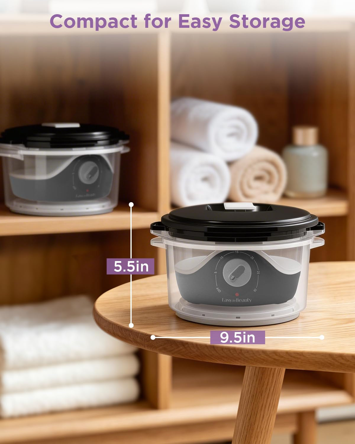 Small Hot Towel Warmer with Transparent Water Tank for Spa and Salon