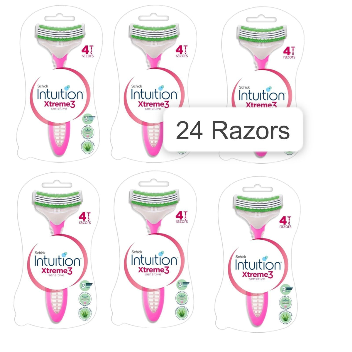Disposable Women’s Razor Set with Aloe 24 Pack for Sensitive Skin