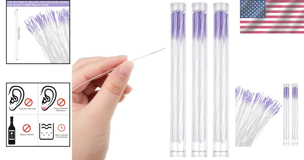 Disposable Rose-Scent Earring Cleaning Tool - 180 Pcs Ear Piercing Care