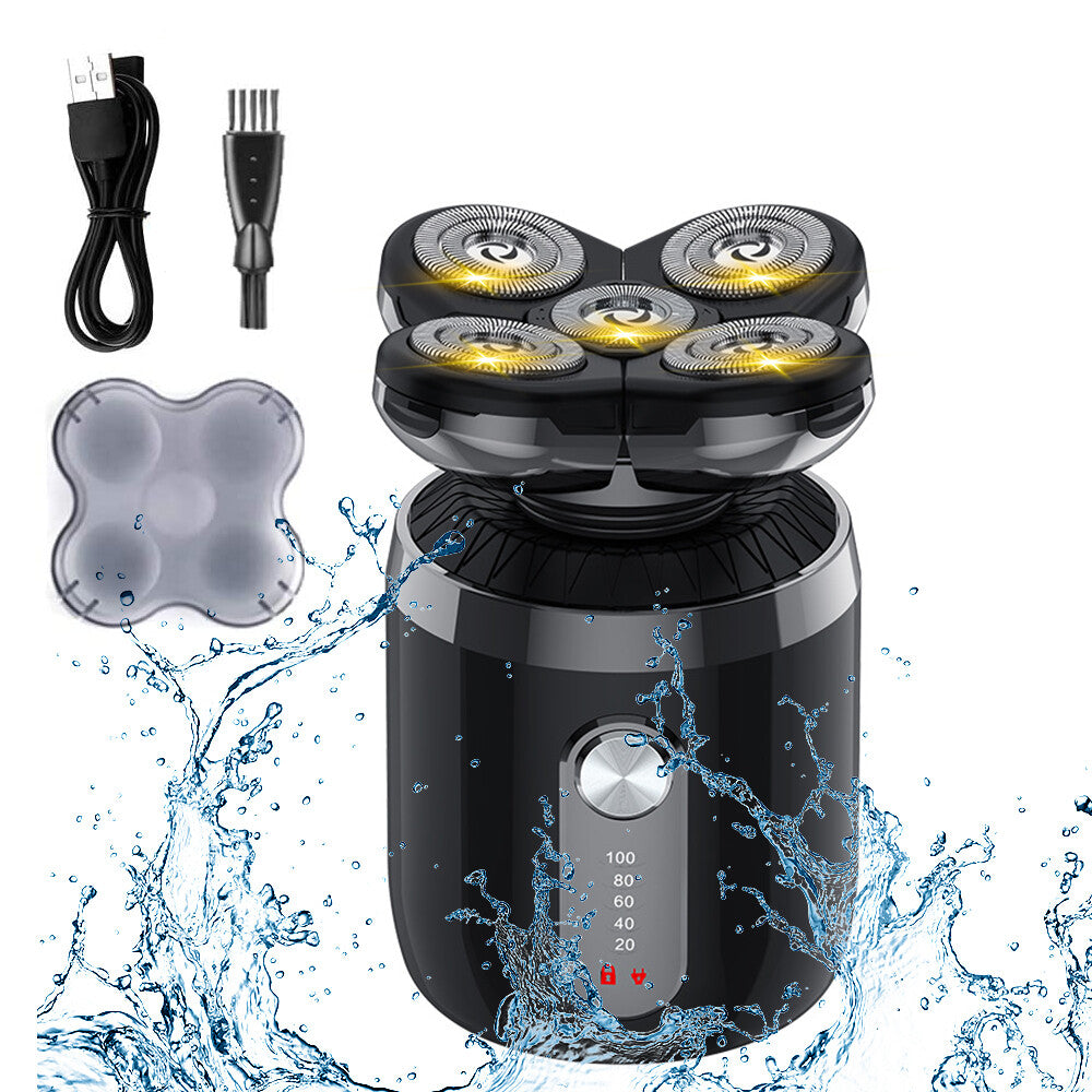 Men Electric Head Shaver Bald Head Razor Wet Dry Rechargeable Rotary Shaver