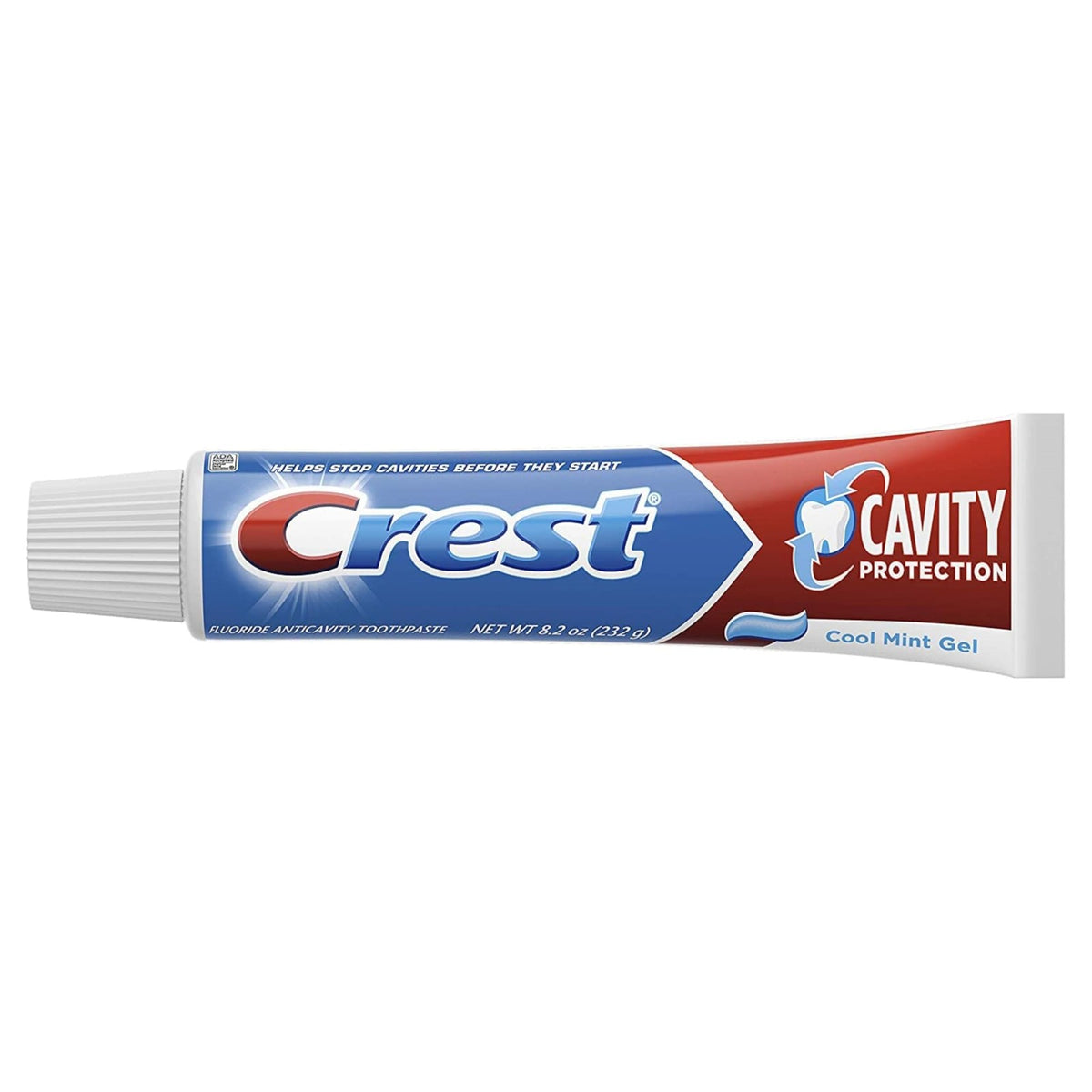 Crest Cool Mint Gel Toothpaste 8.2 Oz Pack of 4 - Enamel Strengthening & Fresh Breath