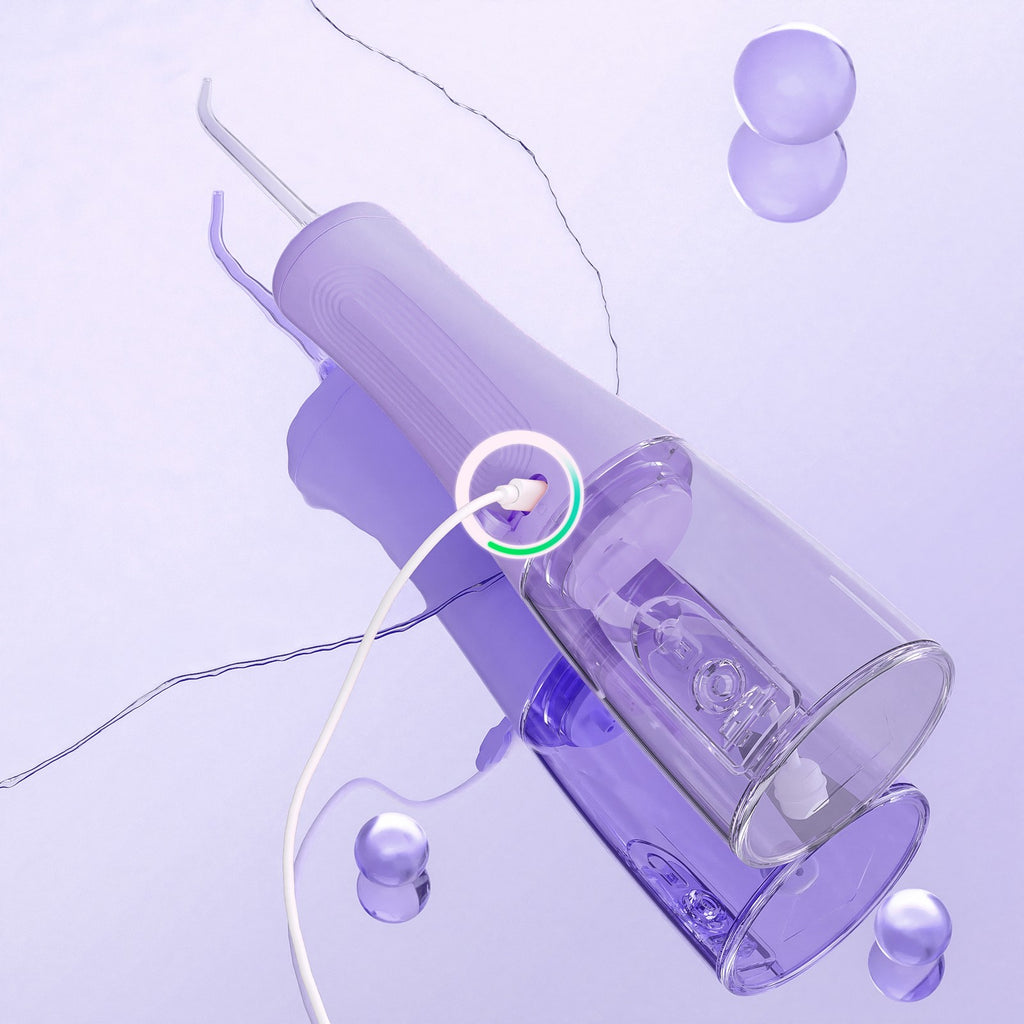 Cordless Water Flosser for Teeth Deep Cleaning Oral Irrigator with 6 Jet Tips