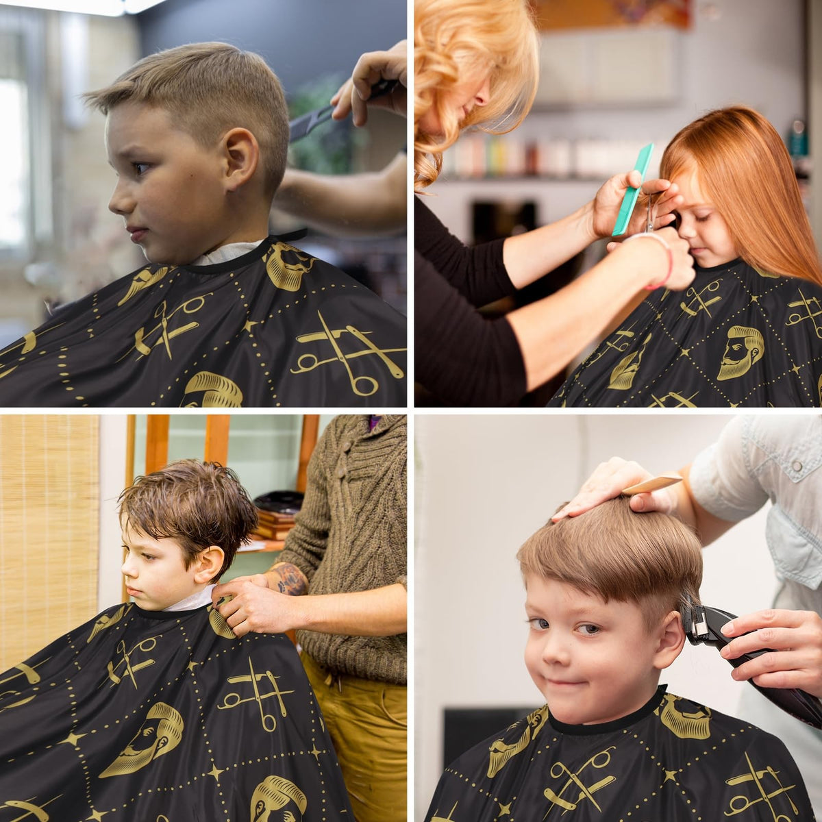 Professional Hair Cutting Cape with Neck Brush - Salon & Barber Kit