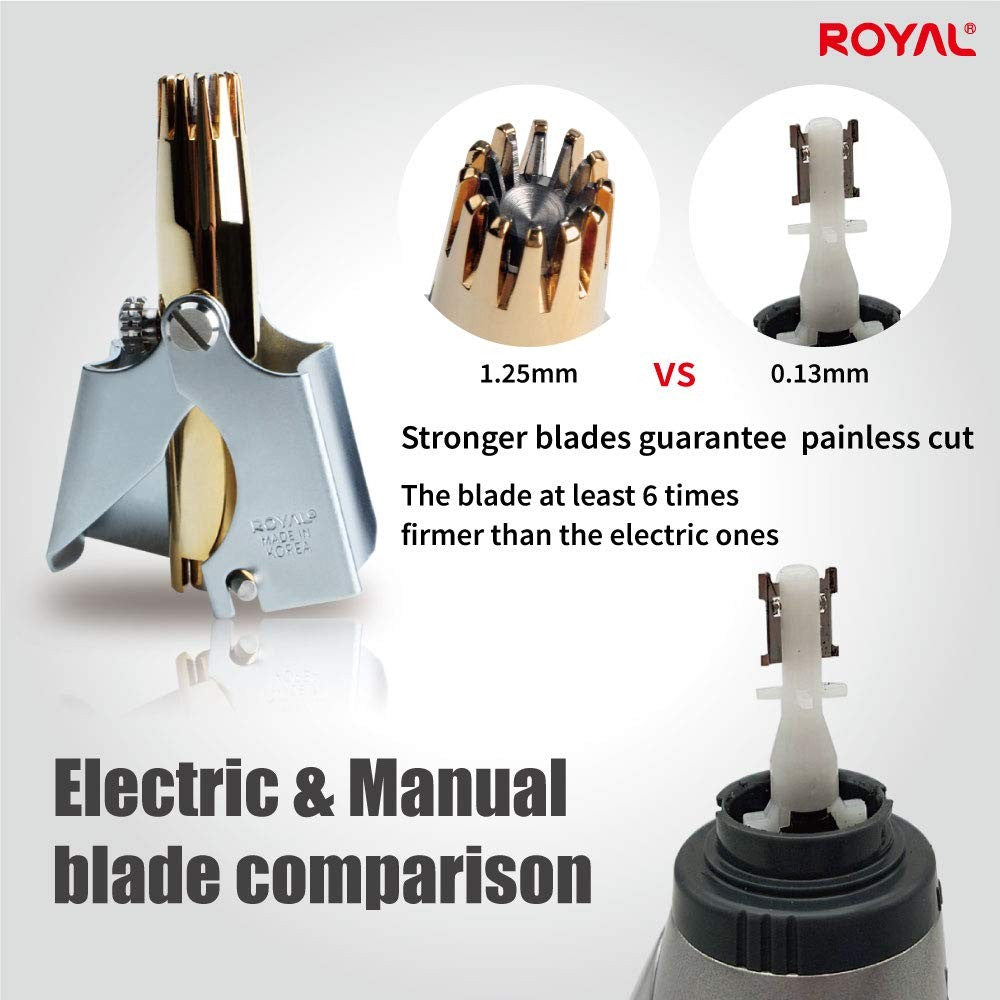 Gold Nose Hair Trimmer for Men - Allergy-Free, Easy Cleaning, Made in Korea