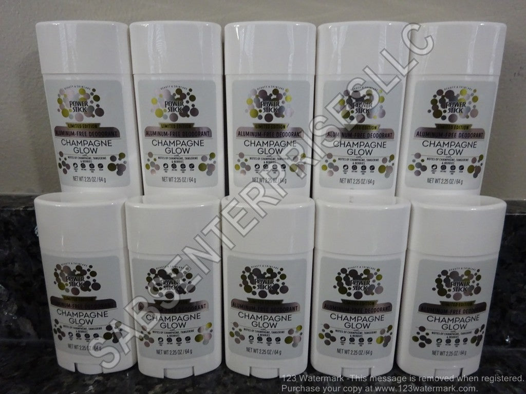Power Stick Limited Edition Champagne Glow Aluminum Free Deodorant 2.25 oz. Set