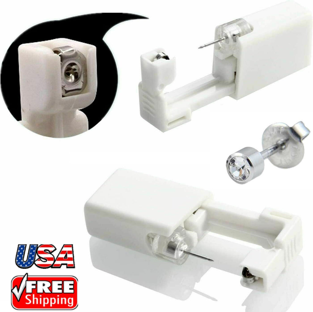 Disposable Nose Piercing Kit with Silver Stud Earring Gun – One-Time Use
